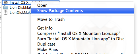 Install OS X > Show Package Contents